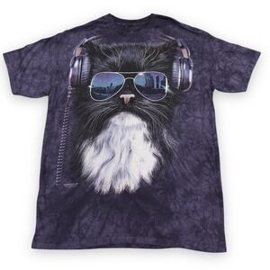 The Mountain Cool Cat‎ Manimals Large Blue Tye Dye Kittens Headphones Sunglasses